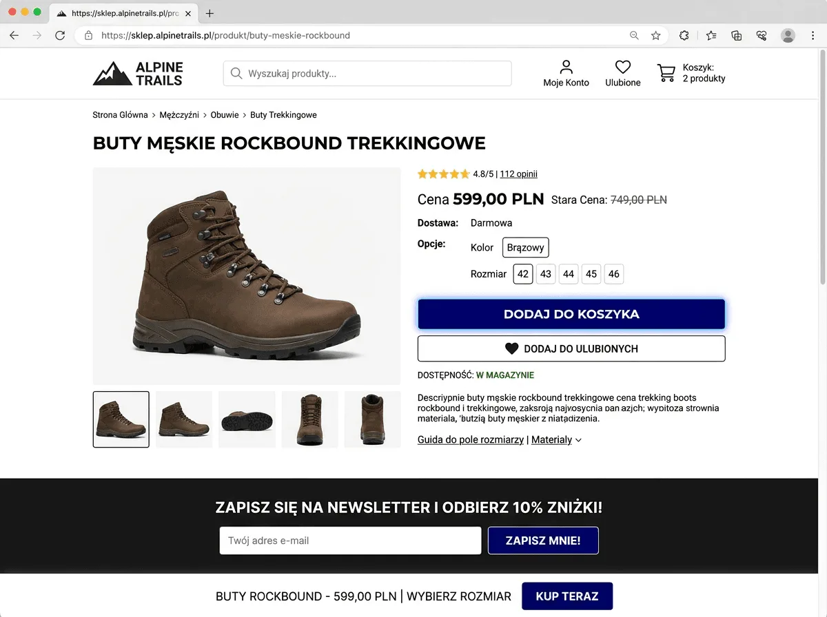 Przykład rozmieszczenia CTA