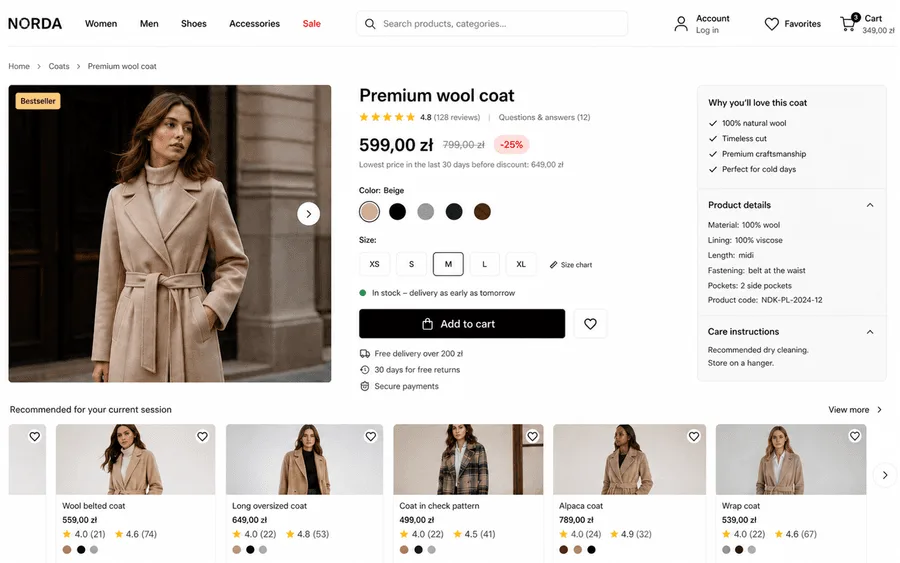 Real-time AI product recommendations